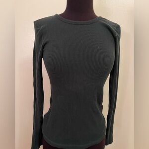 Old Navy Ribbed Long Sleeve Top - Emerald Green